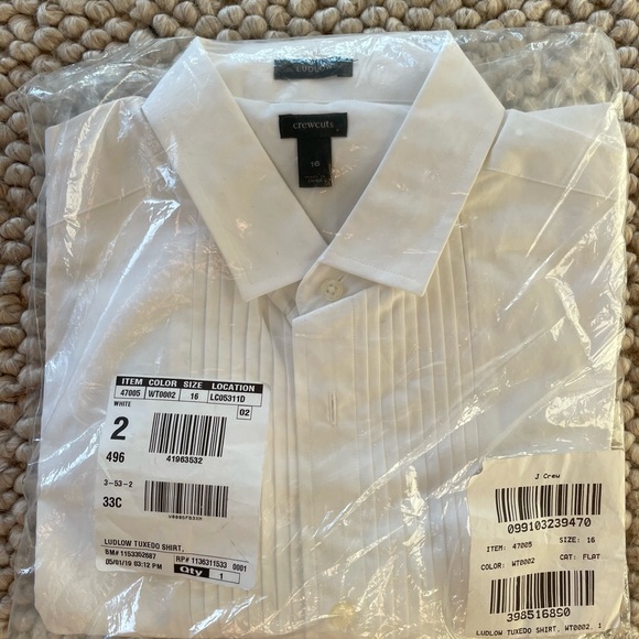 J Crew Boys Ludlow Tuxedo Shirt - Picture 3 of 4